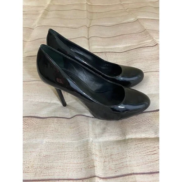 Tory Burch Women's Black Patent Leather High Heel Pumps - 9 1/2M - Picture 4 of 11